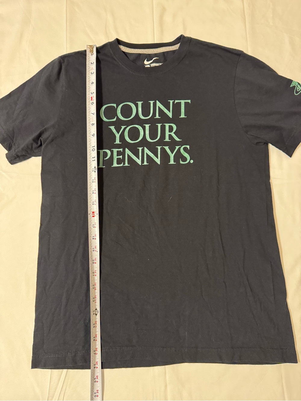 Vintage Nike Men’s Black Short-Sleeve Tee “Count your Pennys.” - Picture 4 of 8